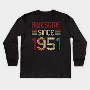 Vintage Awesome Since 1951 Kids Long Sleeve T-Shirt